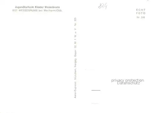 AK / Ansichtskarte Wessobrunn Jugendkurheim Kloster Wessobrunn Fliegeraufnahme Wessobrunn