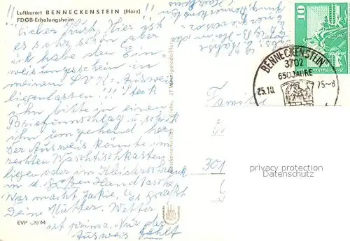 AK / Ansichtskarte Benneckenstein_Harz FDGB Erholungsheim Benneckenstein_Harz