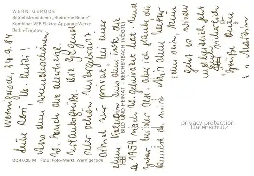 AK / Ansichtskarte Wernigerode_Harz Betriebsferienheim Steinerne Renne Wernigerode Harz