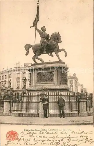 AK / Ansichtskarte Bruxelles_Bruessel Statue Godefroid de Bouillon Bruxelles_Bruessel