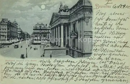 AK / Ansichtskarte Bruxelles_Bruessel Boulevard Ansbach et Bourse Bruxelles_Bruessel