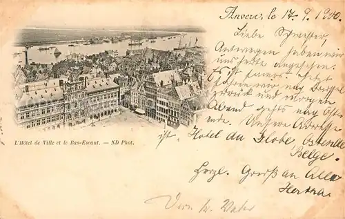 AK / Ansichtskarte Anvers_Antwerpen Hotel de Ville et le Bas Escaut Anvers Antwerpen