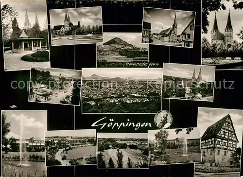 AK / Ansichtskarte Goeppingen Stadtpanorama Gebaeude Sehenswuerdigkeiten der Stadt Hohenstaufen Landschaft Bromsilber Goeppingen