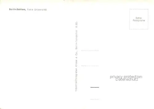 AK / Ansichtskarte Dahlem_Berlin Freie Universitaet Dahlem_Berlin