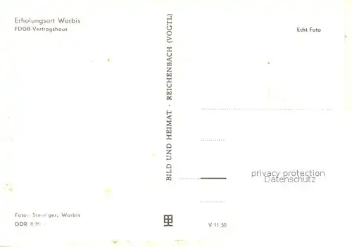 AK / Ansichtskarte Worbis FDGB Vertragshaus Worbis