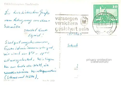AK / Ansichtskarte Neuschmoelln_Bischofswerda FDGB Erholungsheim Neuschmoelln Bischofswerda