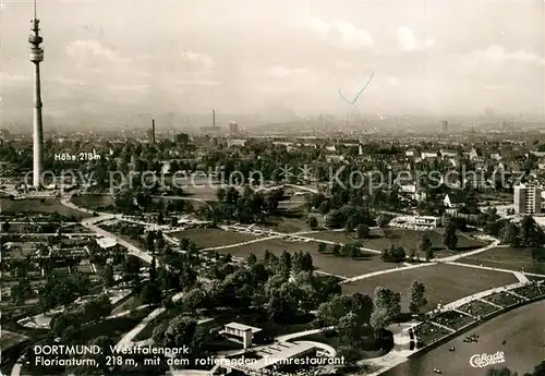 AK / Ansichtskarte Dortmund Westfalenpark Florianturm Fliegeraufnahme Dortmund