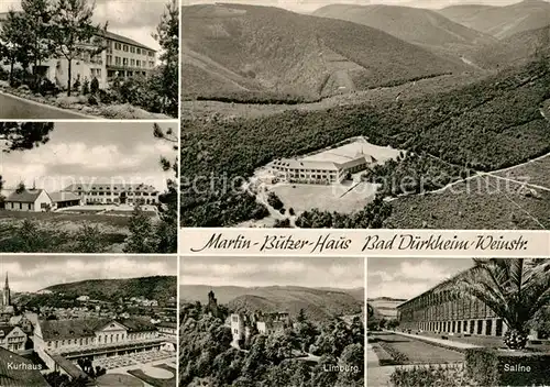 AK / Ansichtskarte Bad_Duerkheim Martin Butzer Haus Fliegeraufnahme Saline Limburg Kurhaus Bad_Duerkheim