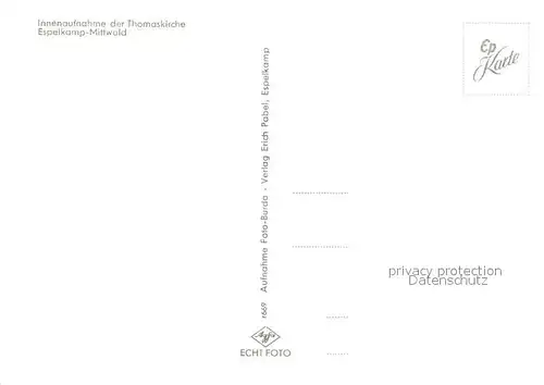 AK / Ansichtskarte Mittwald_Espelkamp Innenaufnahme der Thomaskirche Mittwald Espelkamp