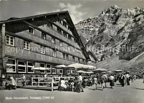 AK / Ansichtskarte Schwaegalp_AR Saentis Schwebebahn Buffet Berggaststaette Schwaegalp AR