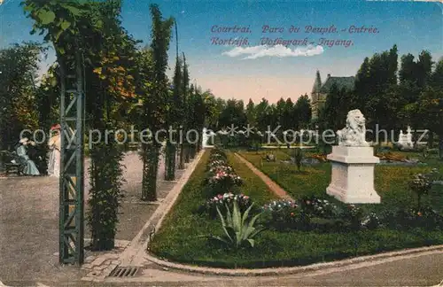 AK / Ansichtskarte Courtrai_Flandre Volkspark Ingang Courtrai_Flandre