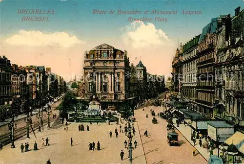 AK / Ansichtskarte Bruxelles_Bruessel Place de Brouchere et Monument Anspach  Bruxelles_Bruessel