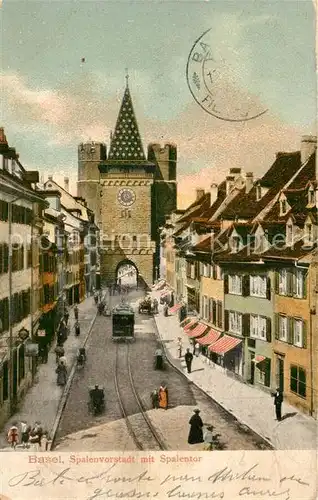 AK / Ansichtskarte Strassenbahn Basel Spalenvorstadt Spalentor  