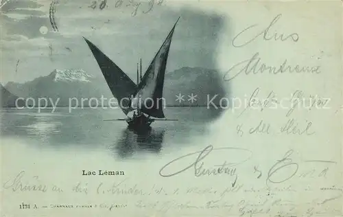 AK / Ansichtskarte Segelboote Lac Leman  