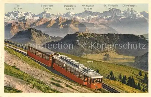 AK / Ansichtskarte Zahnradbahn Rigi Kulm Rigi Scheidegg Glarner  und Urneralpen  