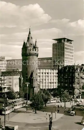 AK / Ansichtskarte Strassenbahn Frankfurt am Main Eschenheimer Turm  