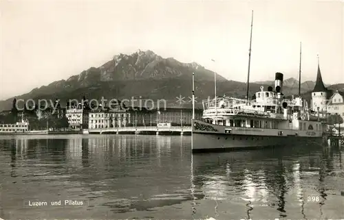 AK / Ansichtskarte Dampfer_Seitenrad Luzern Pilatus  