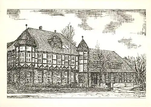 AK / Ansichtskarte Syke Gebaeude Fachwerkhaus Zeichnung Kuenstlerkarte Syke