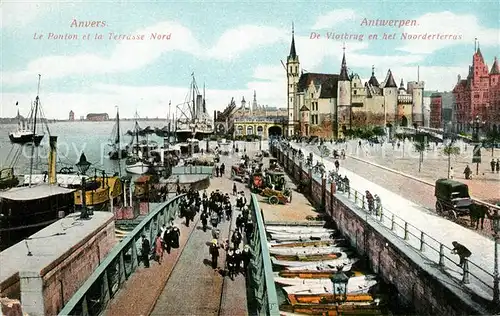 AK / Ansichtskarte Anvers_Antwerpen Le Ponton et la Terrasse Nord Embarcadere Musee du Steen Anvers Antwerpen