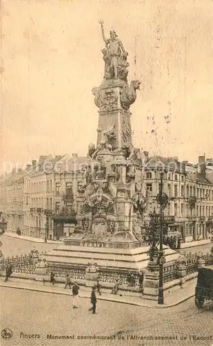 AK / Ansichtskarte Anvers_Antwerpen Monument commemoratif de l Affranchissement de l Escaut Anvers Antwerpen