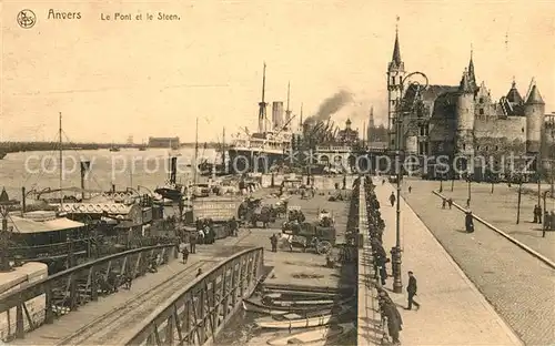 AK / Ansichtskarte Anvers_Antwerpen Le Pont et le Steen Anvers Antwerpen