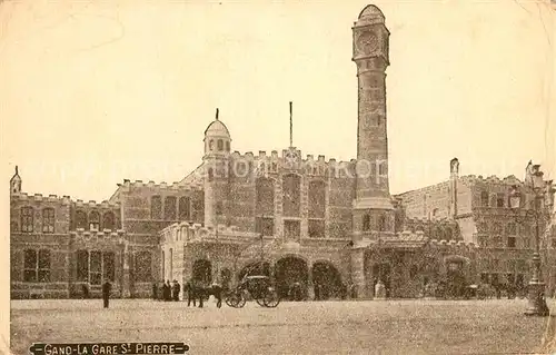 AK / Ansichtskarte Gand_Belgien Gare St. Pierre Pferdekutsche Gand Belgien