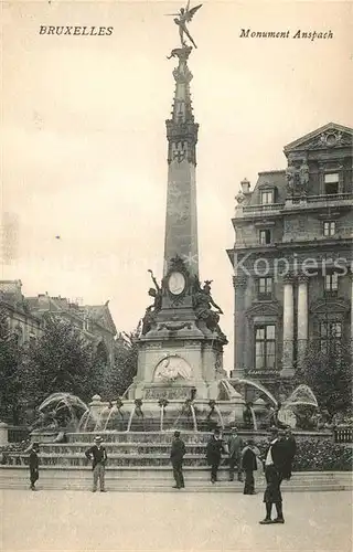 AK / Ansichtskarte Bruxelles_Bruessel Monument Anspach Brunnen Bruxelles_Bruessel