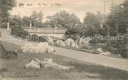 AK / Ansichtskarte Gand_Belgien Au Parc Le Pont Gand Belgien