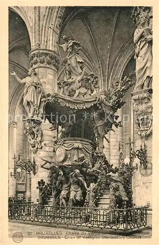 AK / Ansichtskarte Bruxelles_Bruessel Chair of Verity in Ste Guduie Church Bruxelles_Bruessel