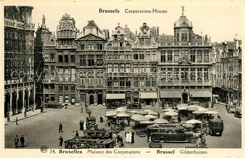 AK / Ansichtskarte Bruxelles_Bruessel Gildenhuizen Maisons des Corporations Bruxelles_Bruessel