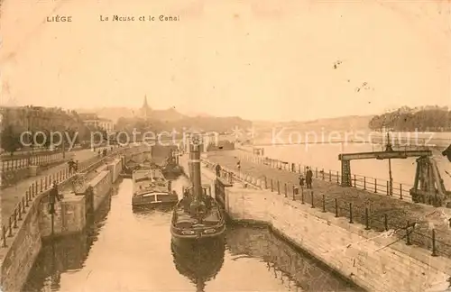 AK / Ansichtskarte Liege_Luettich La Meuse et le Canal Liege Luettich