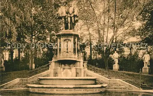 AK / Ansichtskarte Bruxelles_Bruessel Monument de Comtes d`Egmont et de Horn Bruxelles_Bruessel