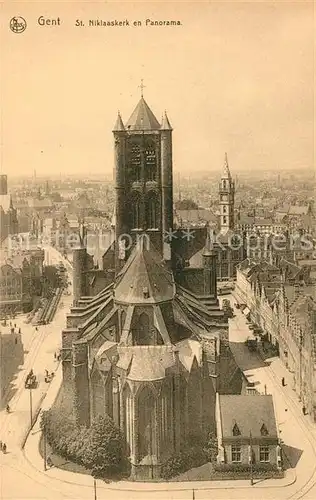 AK / Ansichtskarte Gent_Gand_Flandre St. Niklaaskerk en Panorama Gent_Gand_Flandre