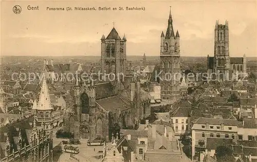 AK / Ansichtskarte Gent_Gand_Flandre Panorama St. Niklaaskerk Belfort en St. Baafskerk Gent_Gand_Flandre