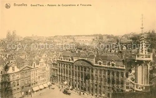 AK / Ansichtskarte Bruxelles_Bruessel Grand Place Maisons de Corporations et Panorama Bruxelles_Bruessel