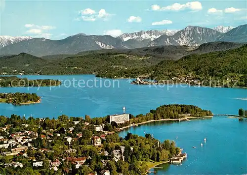 AK / Ansichtskarte Poertschach_Woerthersee Fliegeraufnahme Woerthersee mit Karawanken  Poertschach Woerthersee