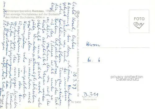 AK / Ansichtskarte Ramsau_Dachstein_Steiermark Skiparadies Ramsau_Dachstein