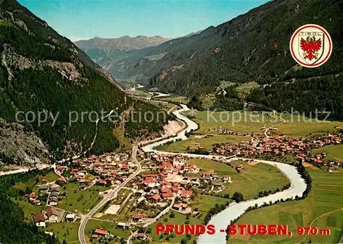 AK / Ansichtskarte Stuben_Pfunds Fliegeraufnahme im Inntal mit Kaunergrat Stuben Pfunds