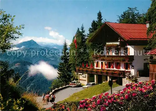 AK / Ansichtskarte Waidring_Tirol Alpengasthof Steinplatte mit Kitzbueheler Horn und Hohe Tauern Waidring Tirol