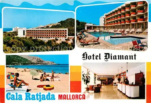 AK / Ansichtskarte Cala_Ratjada_Mallorca Hotel Diamant Swimmingpool Strand Rezeption Cala_Ratjada_Mallorca