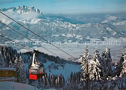 AK / Ansichtskarte St_Johann_Tirol Gondelbahn Harschbichl mit Wildem Kaiser St_Johann_Tirol
