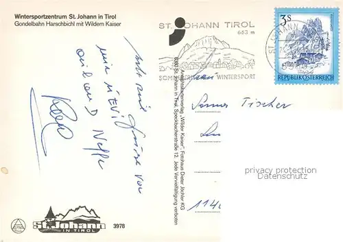 AK / Ansichtskarte St_Johann_Tirol Gondelbahn Harschbichl mit Wildem Kaiser St_Johann_Tirol