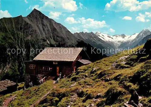 AK / Ansichtskarte Gamshuette im Zillertal mit Tristner Floitental Gr Loeffler Floitenspitze und Moerchnergruppe Gamshuette