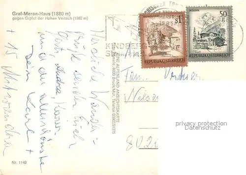 AK / Ansichtskarte Steiermark Graf Meran Haus mit der Hohen Veitsch Steiermark