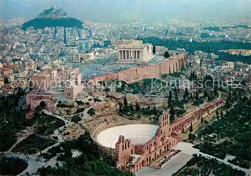 AK / Ansichtskarte Athen_Griechenland Fliegeraufnahme mit Akropolis Athen_Griechenland