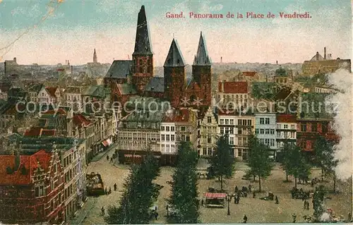 AK / Ansichtskarte Gand_Belgien Place de Vendredi Eglise Gand Belgien