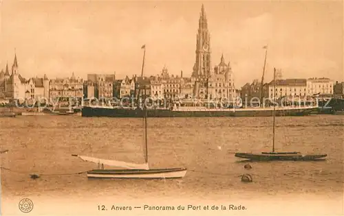 AK / Ansichtskarte Anvers_Antwerpen Panorama du Port et de la Rade Cathedrale Anvers Antwerpen