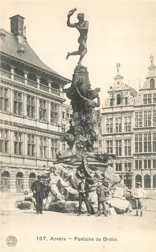 AK / Ansichtskarte Anvers_Antwerpen Fontaine de Brabo Monument Grande Place Anvers Antwerpen