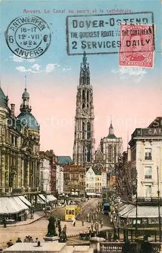 AK / Ansichtskarte Anvers_Antwerpen Canal au sucre et la cathedrale Anvers Antwerpen