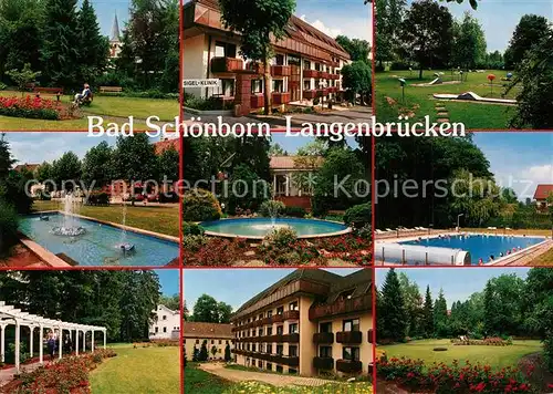 AK / Ansichtskarte Bad_Schoenborn Langenbruecken Sigel Klinik Park Schwimmbad Minigolf Wasserspiele Bad_Schoenborn